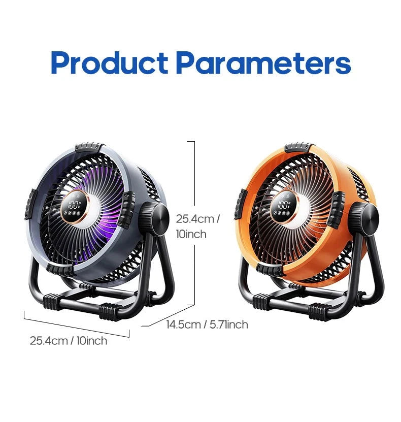 Portable 6 in 1 Outdoor Camping Fan 20000mAh Rechargeable Wireless Tent Ceiling Fan 4 Speed Adjustment LED Lighting Power Bank - candletown.net