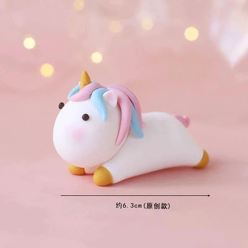 Rainbow Unicorn Cake Topper  Girl Baby Shower Birthday Decoration Kids Liked Unicorn Theme Decor Cupcake Party Baking Supplies - candletown.net