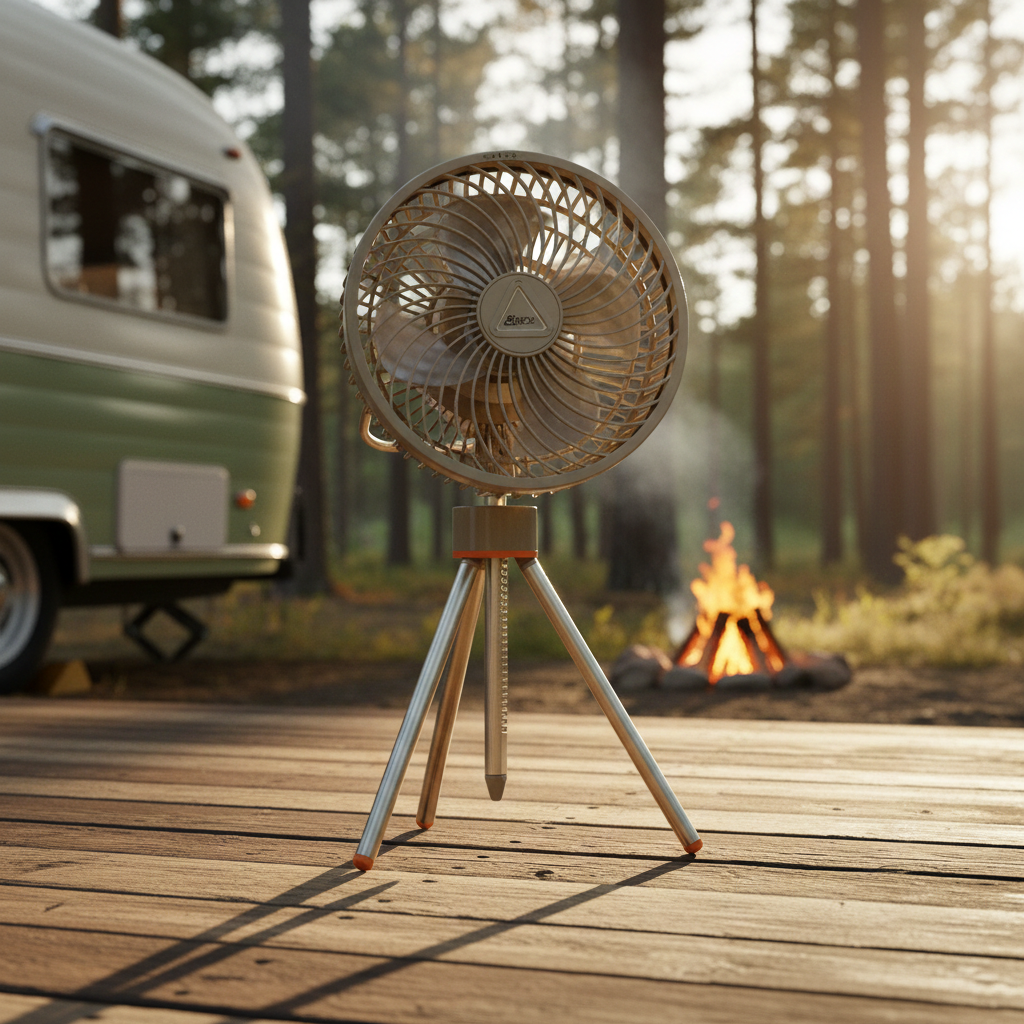 Rechargeable Camping Fan with LED Light - candletown.net