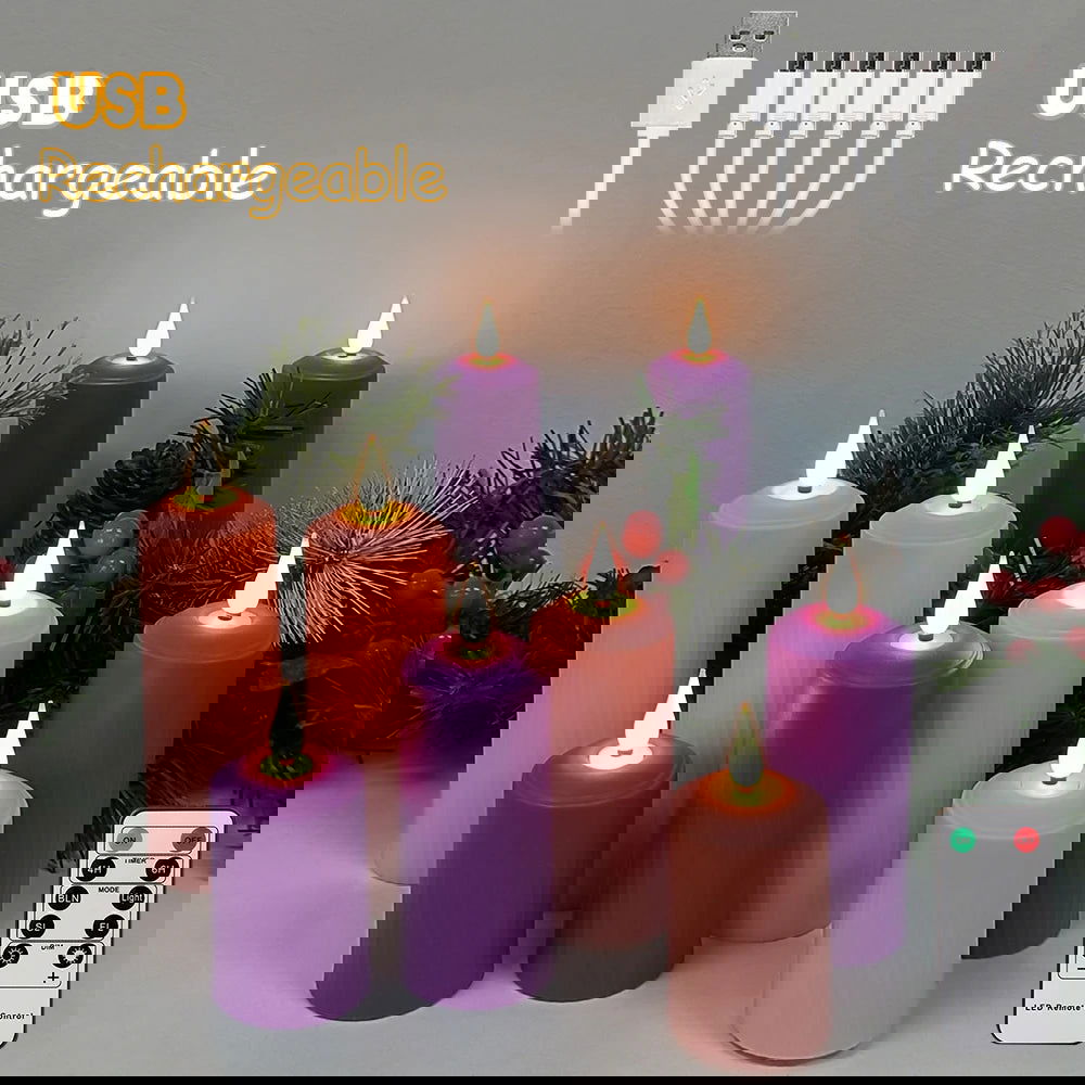 Rechargeable LED Candles - USB Charging & Waterproof Flickering Flame - candletown.net