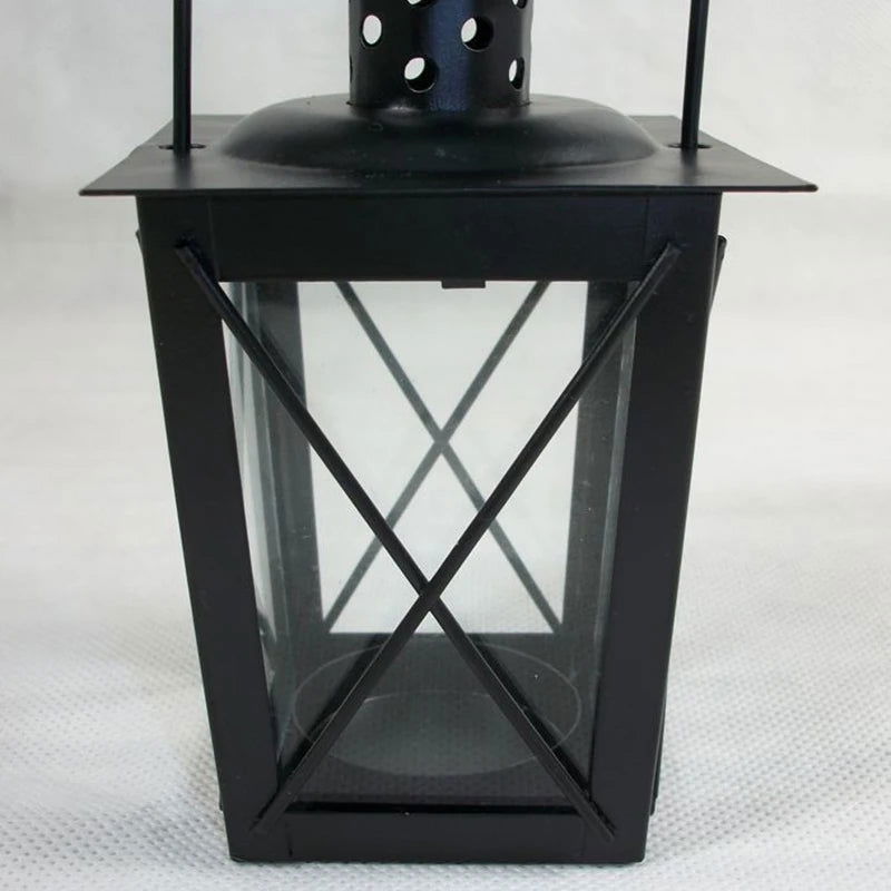 Retro Metal Lantern Candle Holder - Romantic Black/White - Home Decoration - candletown.net