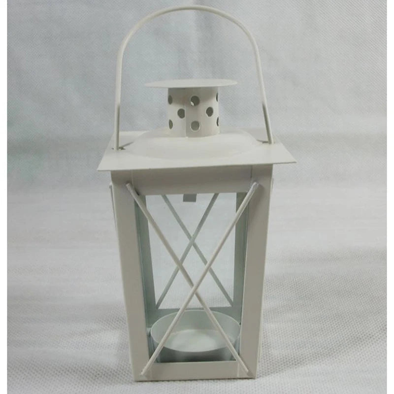Retro Metal Lantern Candle Holder - Romantic Black/White - Home Decoration - candletown.net