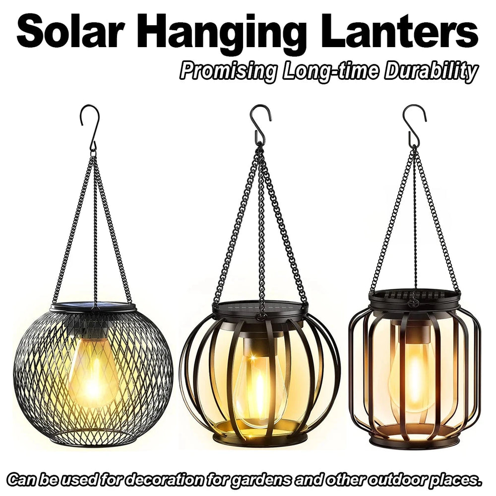 Retro Solar Hanging Lantern - candletown.net