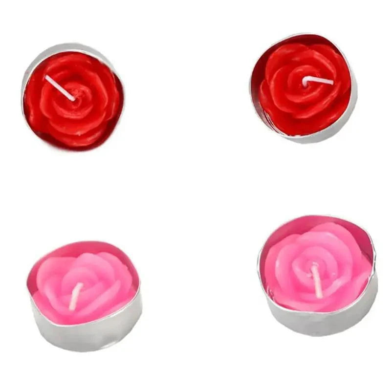 Romantic Rose Flower Tealight Candles - candletown.net