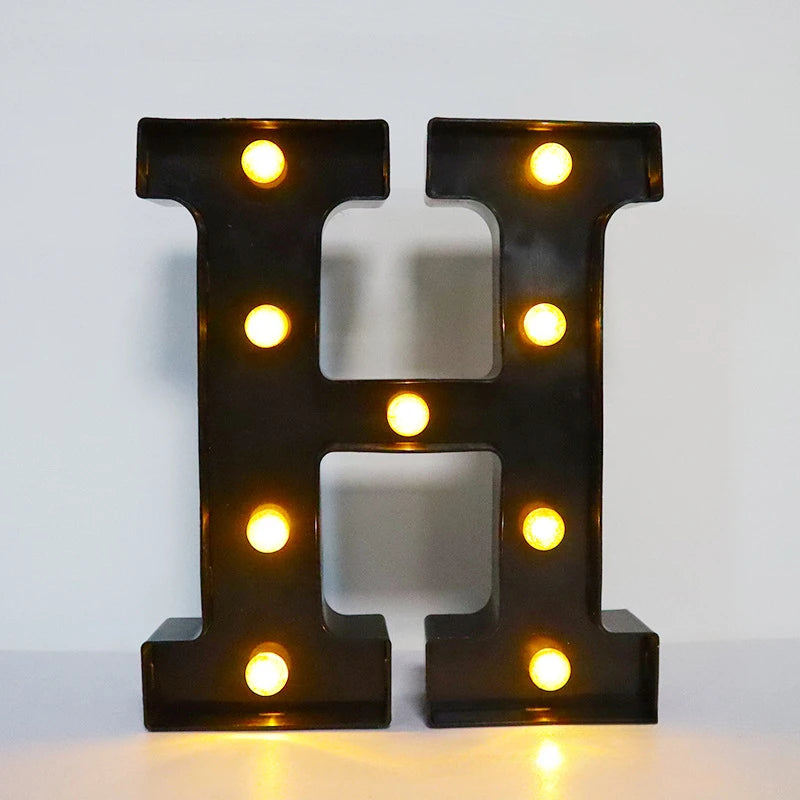 22cm LED Alphabet and Number Lights – Black Letter Decor - candletown.net
