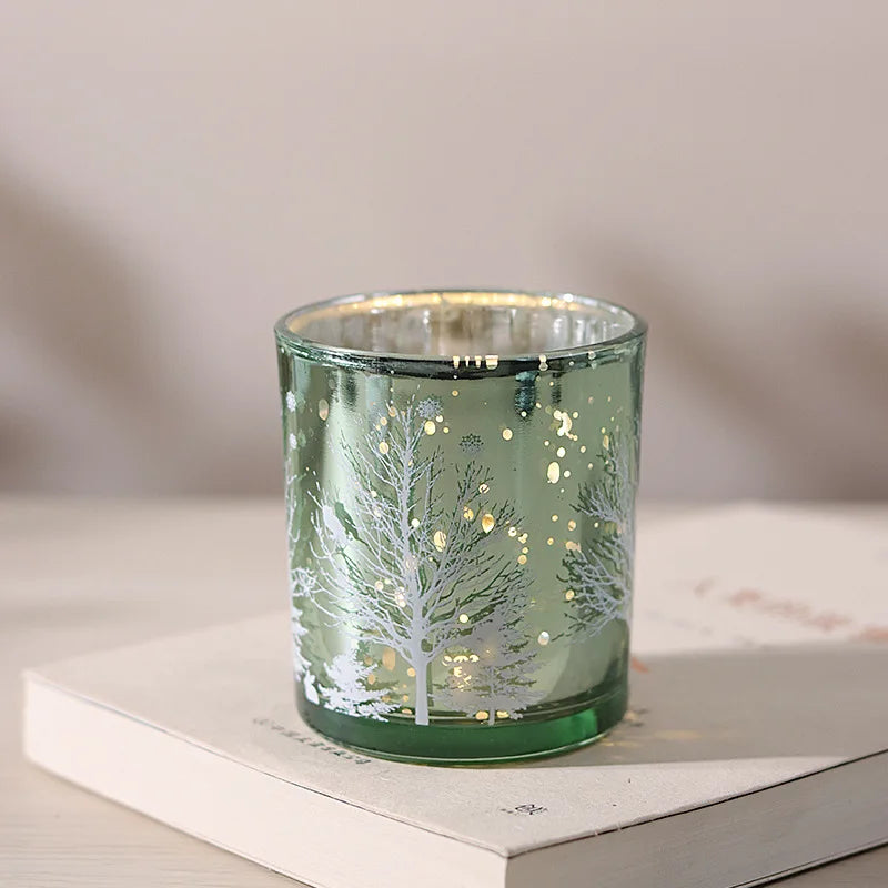 Metallic Twig Tree Glass Candle Holder