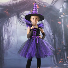 Kids Witch Costume – Hat, Broom & Accessory Options (Multicolor)