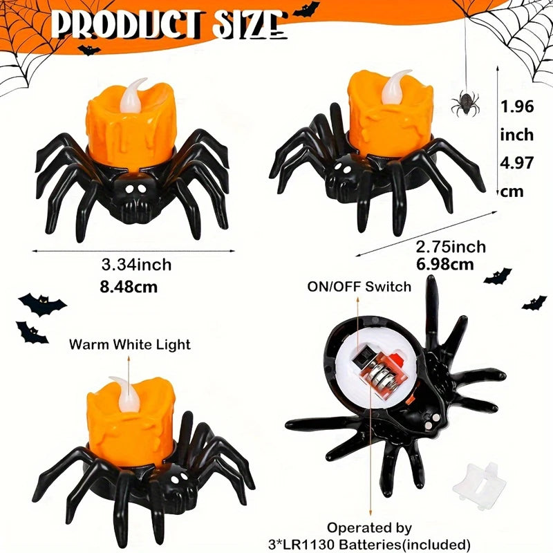 Halloween Spider LED Candle Light – Battery Operated Night Light
