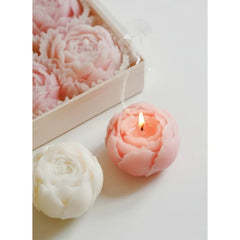 Rose Flower Shaped Soy Wax Candles – Set of 4