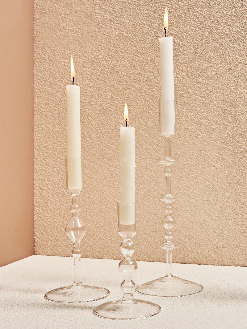 Modern Glass Candle Holder – Nordic Clear Design