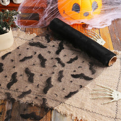 Halloween Pitsi Pöytäliina – Lepakko, Hämähäkinseitti & Pääkallokuviot