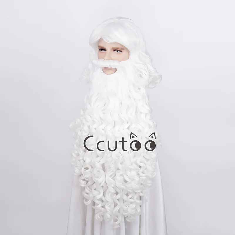 Santa Claus Beard & Wig Set – Classic White Cosplay Costume Accessory