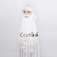Santa Claus Beard & Wig Set – Classic White Cosplay Costume Accessory