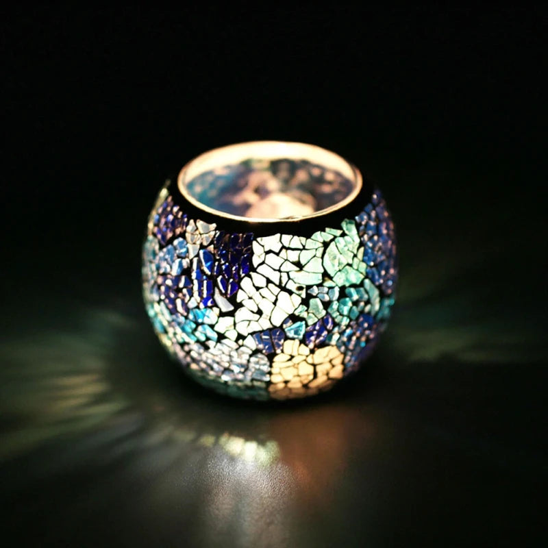 Moroccan Mosaic Glass Candlestick – Votive Candle Holder - candletown.net