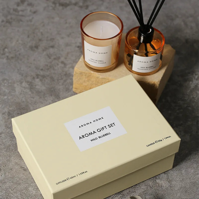 Aromatherapy Candle & Essential Oil Diffuser Gift Set