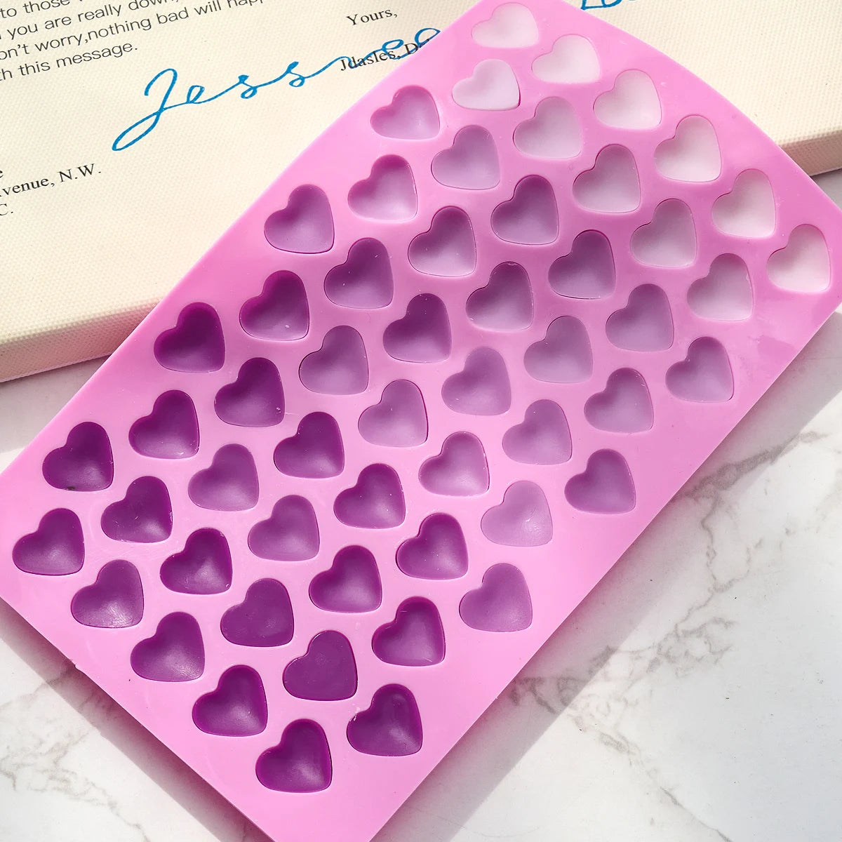 55 Compartment Heart Silicone Candle Mold