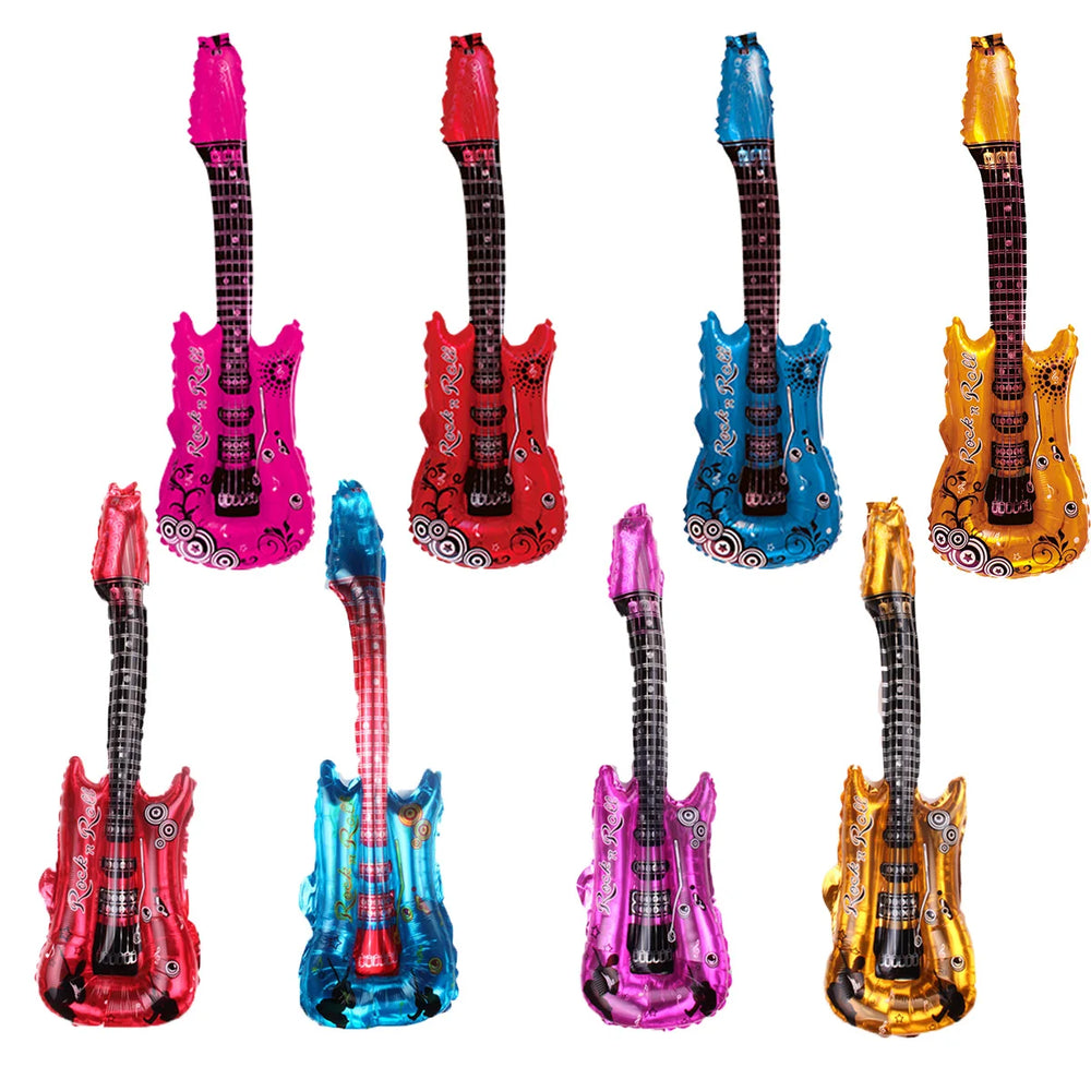 Guitar Foil Balloons Set – 12pcs Rock Band Party Decor - candletown.net