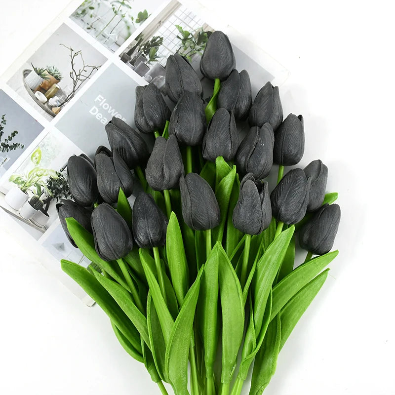 10pcs Tulip Artificial Flowers – Lifelike & Elegant Decor - candletown.net