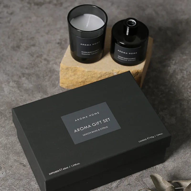 Aromatherapy Candle & Essential Oil Diffuser Gift Set