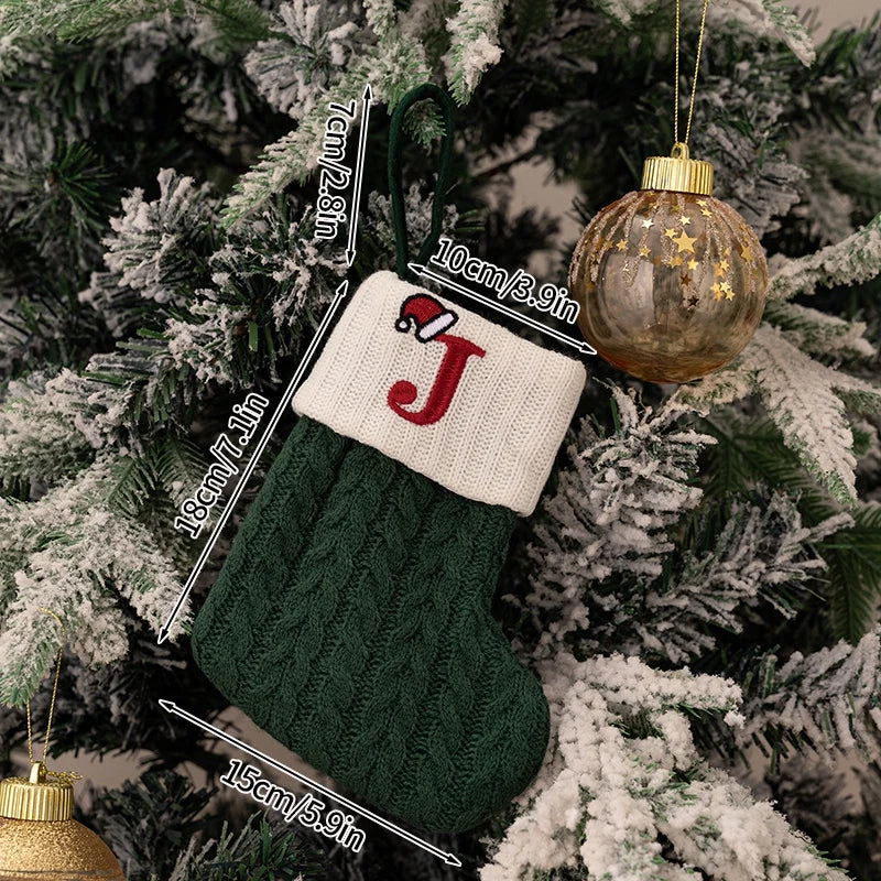 Christmas Knitted Stocking with Letter Design