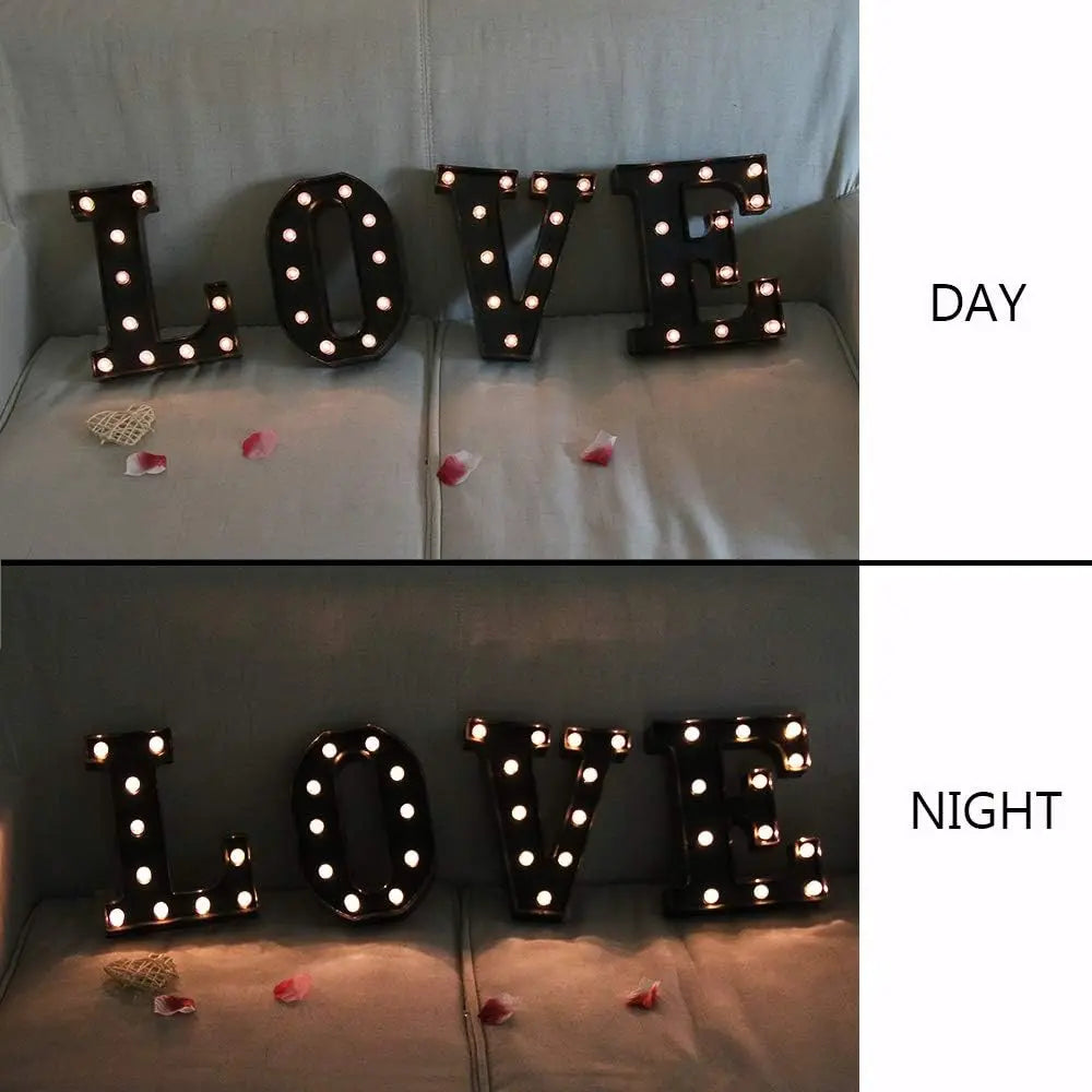 22cm LED Alphabet and Number Lights – Black Letter Decor - candletown.net