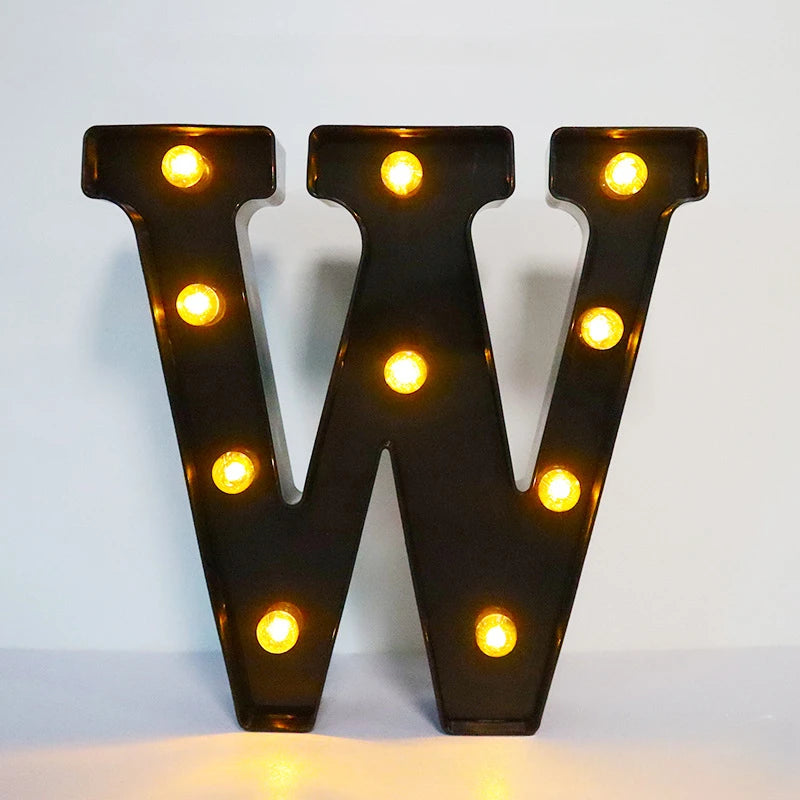 22cm LED Alphabet and Number Lights – Black Letter Decor - candletown.net
