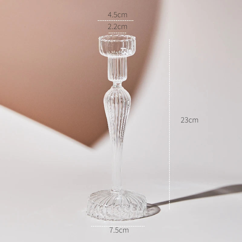 Modern Glass Candle Holder – Nordic Clear Design