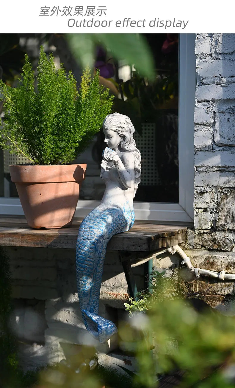 Resin Mermaid Garden Decoration – Outdoor Summer Accent