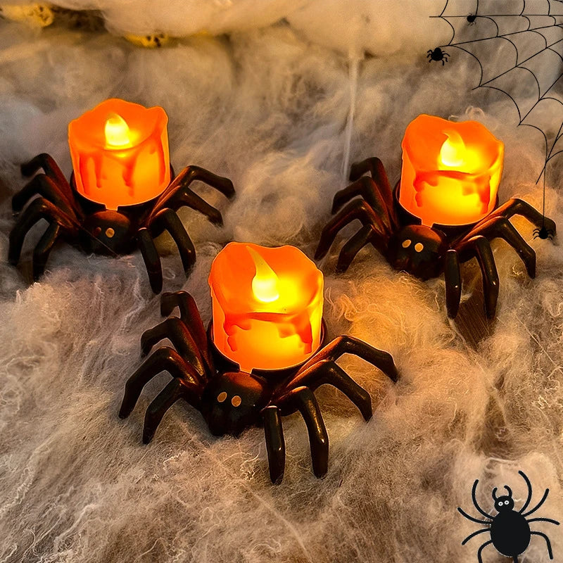 Halloween Spider LED Candle Light – Battery Operated Night Light
