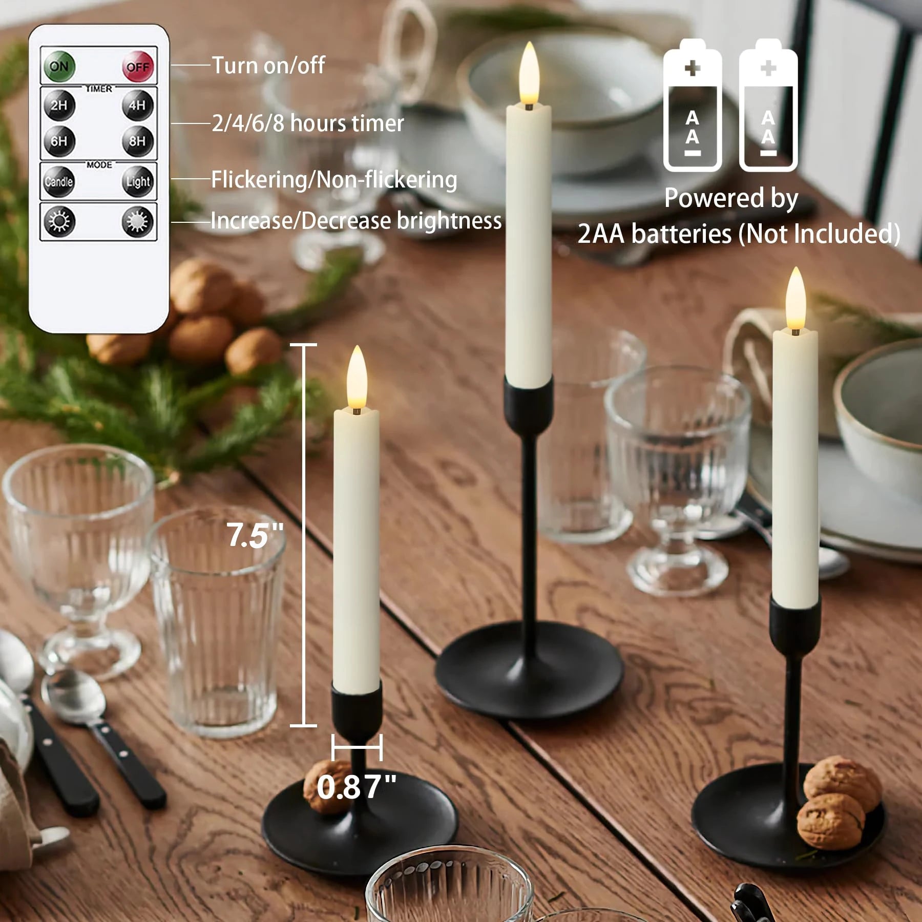 Flameless LED Taper Candles (12–300PCS)