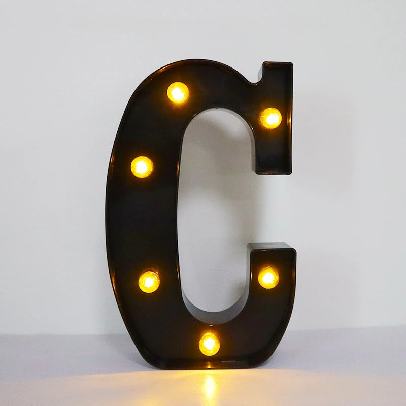 22cm LED Alphabet and Number Lights – Black Letter Decor - candletown.net