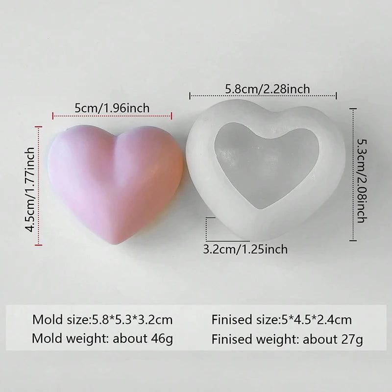 Silicone Heart Candle Molds