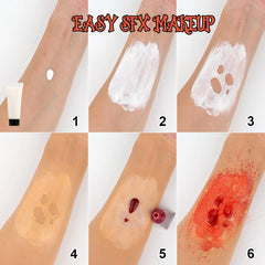 Halloween Makeup Kit – 4 Colors, Fake Blood & Scar Wax