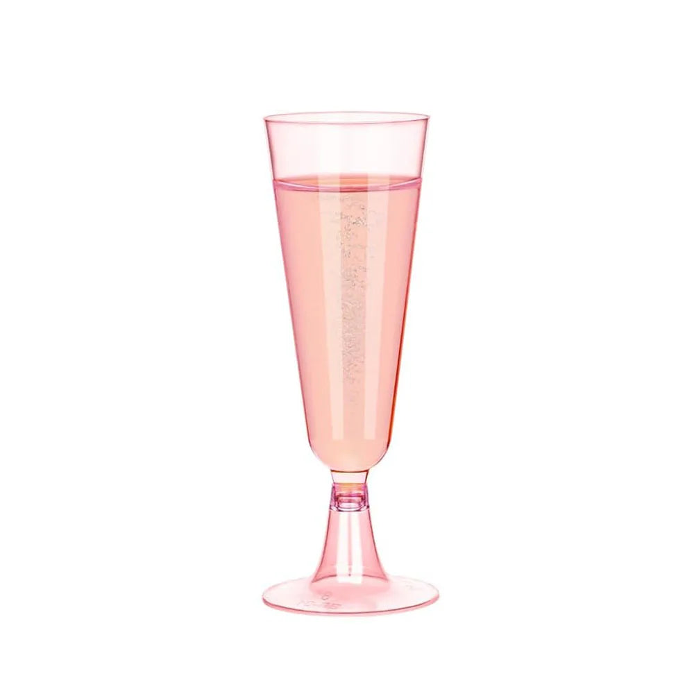 Disposable Champagne Glasses with Gold Rim - candletown.net