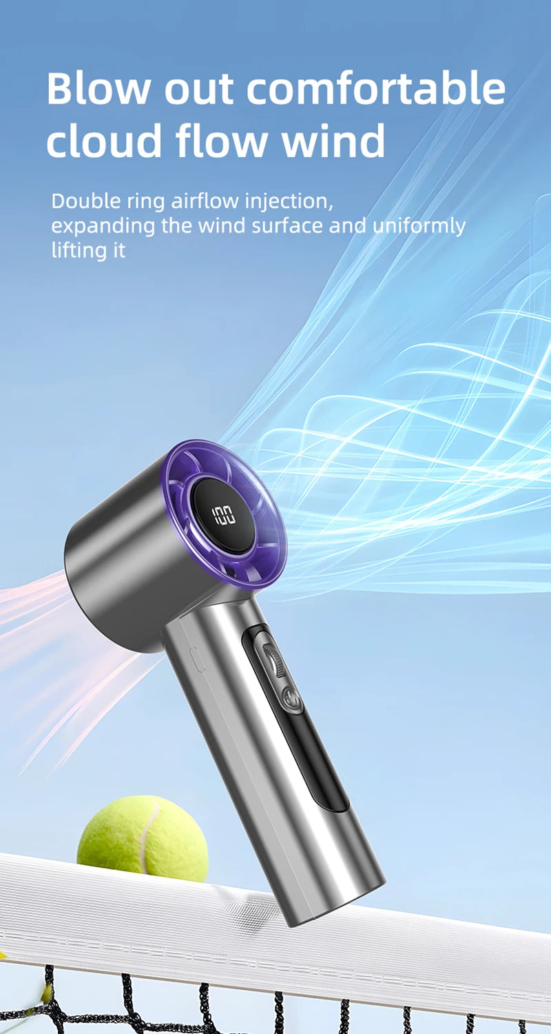 Handheld USB Fan with 100 Wind Speeds – Mini Turbo Cooling Fan