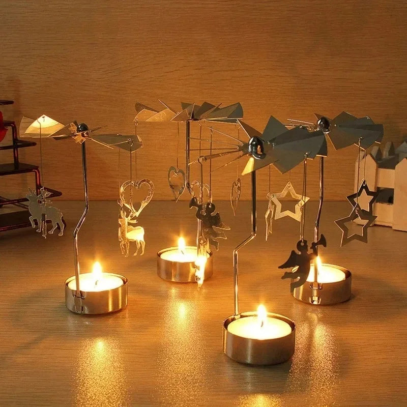 Golden Angel Chime Rotating Candle Holder - candletown.net