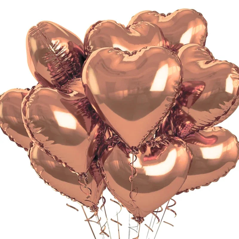 60-5PCS Red Heart Foil Balloons Inflatable Helium Balloon DIY Birthday Party Ornaments For Valentine's Day Wedding Party Gifts - candletown.net