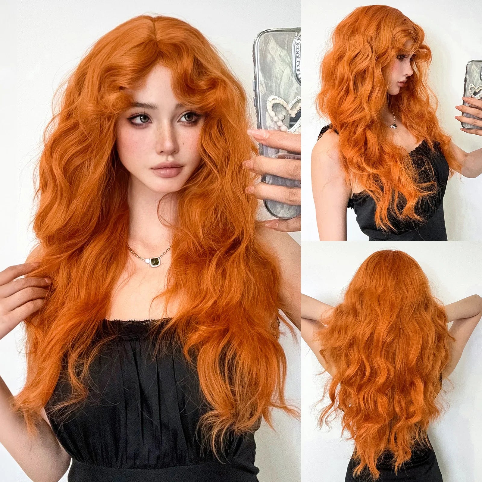 Curly Wig with Bangs – Heat-Resistant Cosplay & Party Wig