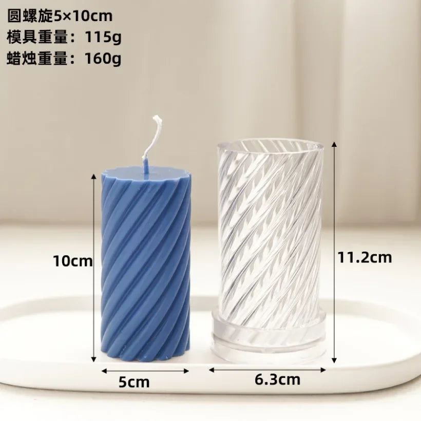 3D Threaded Cylindrical Candle Mold