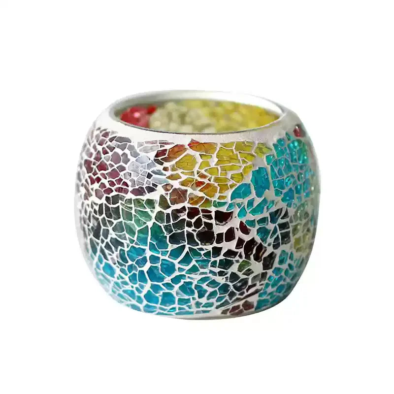 Moroccan Mosaic Glass Candlestick – Votive Candle Holder - candletown.net