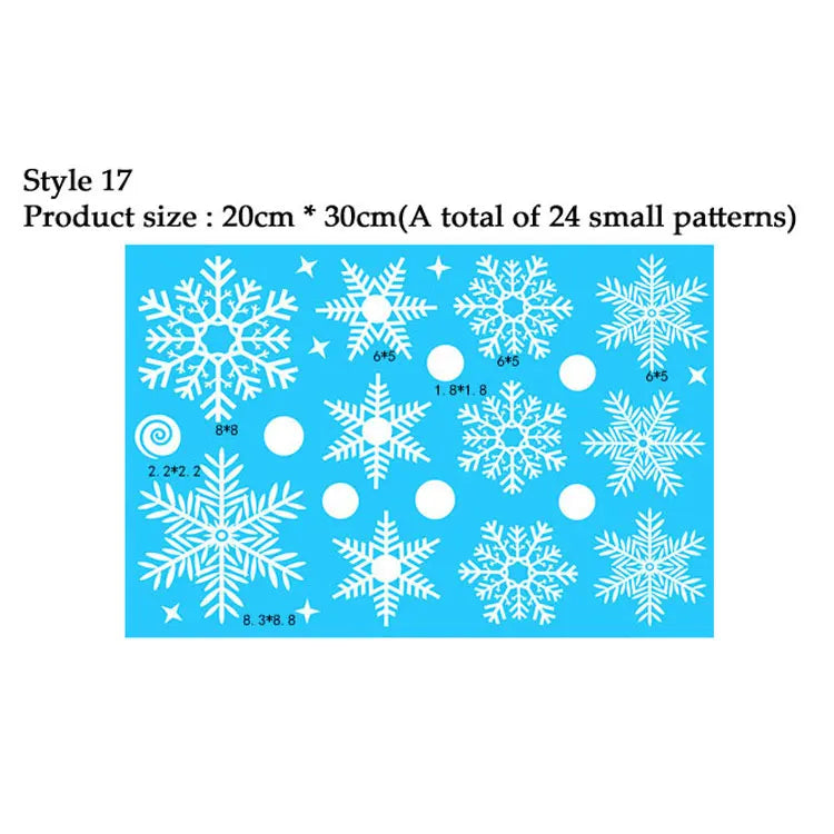 38-Piece Snowflake Window Clings – Reusable Electrostatic Christmas Stickers