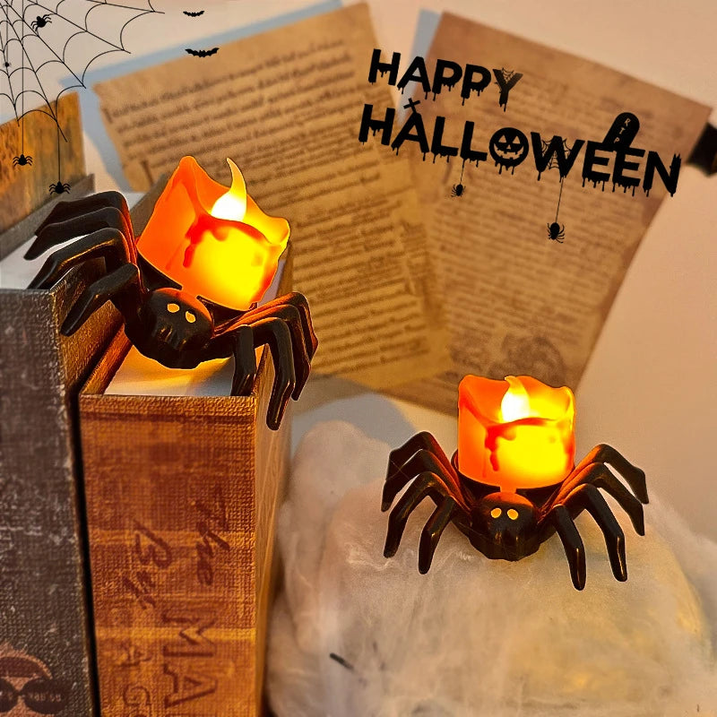 Halloween Spider LED Candle Light – Battery Operated Night Light
