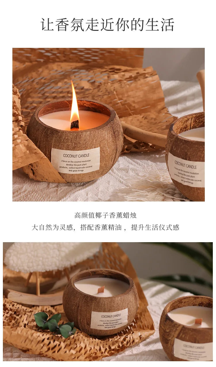 Eco-Friendly Soy Wax Aromatherapy Candle with Wooden Wick