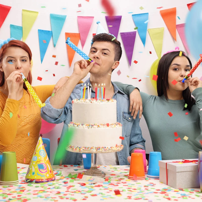 Colorful Party Blowout Whistles – Birthday Celebration Noise Makers - candletown.net