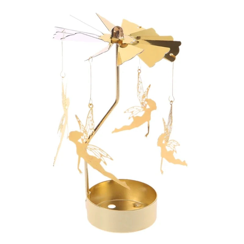 Golden Angel Chime Rotating Candle Holder - candletown.net