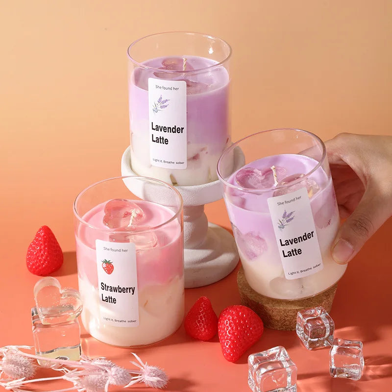 Latte Glow Aromaterapiakynttilä – Soijavahainen Lasikynttilä