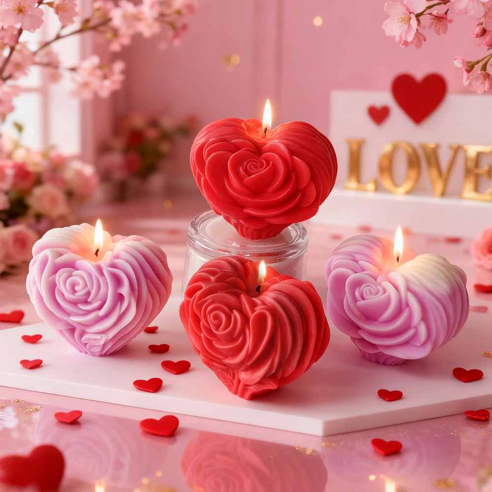 DIY Rose Heart Silicone Mold for Candle Making - candletown.net