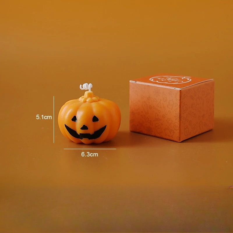 Halloween Kynttiläsarja – Käsintehdyt Tuoksukynttilät (Kallo, Kurpitsa, Hautakivi)