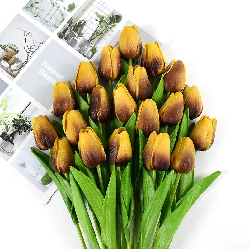 10pcs Tulip Artificial Flowers – Lifelike & Elegant Decor - candletown.net