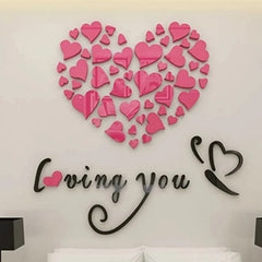 DIY Love Heart Acrylic Wall Stickers – 3D Mirror Decor - candletown.net